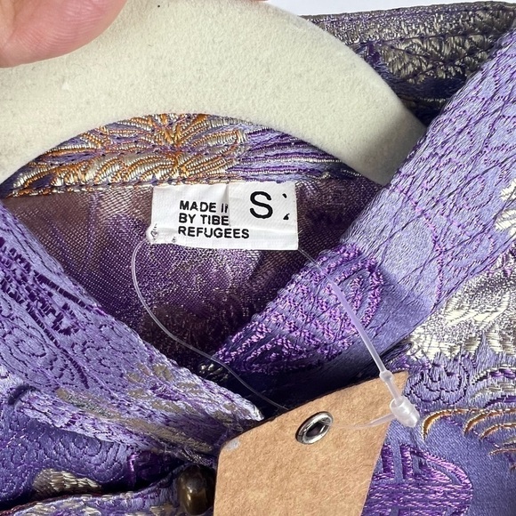 🩷 Kids, Tibetan Traditional Brocade Half Vest - Purple. Size: S. NWT - Picture 4 of 9